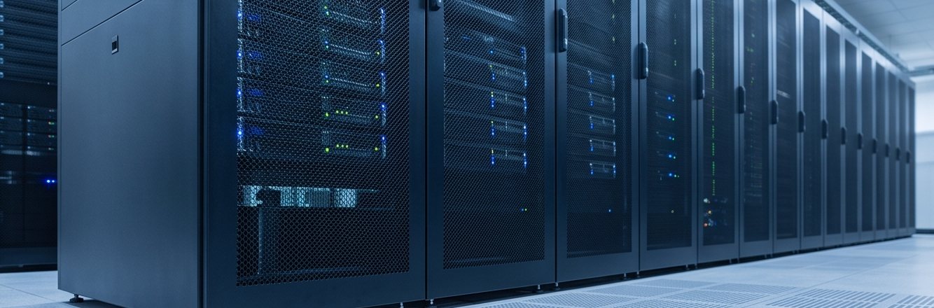 Rows of server cabinets